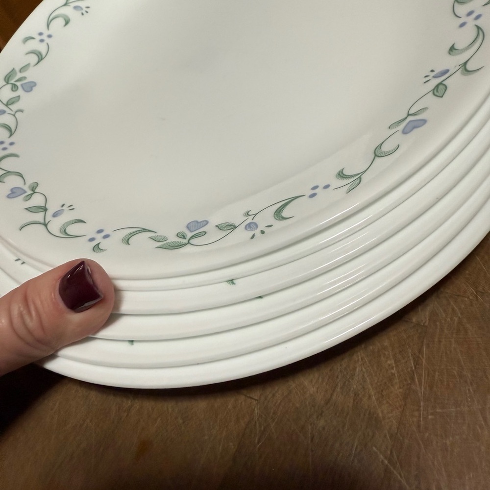 Corelle 10.25 White Dinner Plates Blue Country Cottage Floral Design set of 6 - Picture 15 of 16